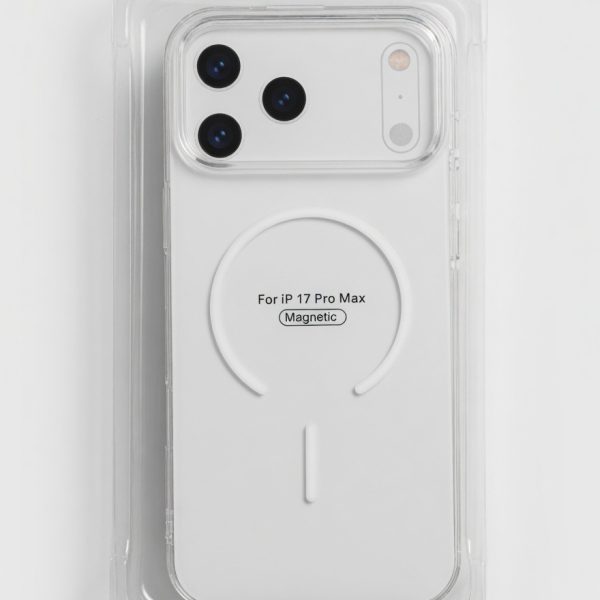 Clear Magnetic Case compatible with iPhone 17 Pro Max, Transparent Cover with Safe Ring
