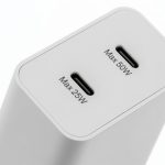 50W Dual USB-C Charger UK Plug - 50W + 25W PD Fast Charging Wall Adapter Duo, Low Standby Power, Includes USB-C Cable