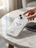 I PHONE 15 Clear Magnetic Case compatible, Transparent Cover with Safe Ring