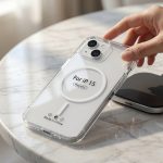 I PHONE 15 Clear Magnetic Case compatible, Transparent Cover with Safe Ring