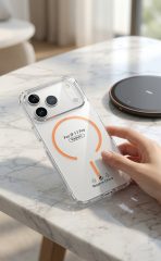 I PHONE 17 PRO Clear Magnetic Case compatible, Transparent Cover with Safe Ring