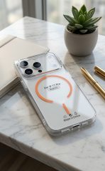 I PHONE 17 PRO Clear Magnetic Case compatible, Transparent Cover with Safe Ring - Image 3