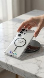 S24 ULTRA Clear Magnetic Case compatible, Transparent Cover with Safe Ring