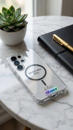 S25 ULTRA Clear Magnetic Case compatible, Transparent Cover with Safe Ring