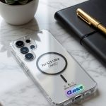 S25 ULTRA Clear Magnetic Case compatible, Transparent Cover with Safe Ring