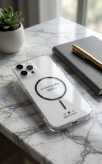 I PHONE 14 + Clear Magnetic Case compatible, Transparent Cover with Safe Ring
