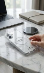I PHONE 16 + Clear Magnetic Case compatible, Transparent Cover with Safe Ring - Image 2