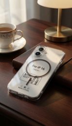 I PHONE 16 Clear Magnetic Case compatible, Transparent Cover with Safe Ring