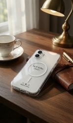 I PHONE 16 + Clear Magnetic Case compatible, Transparent Cover with Safe Ring